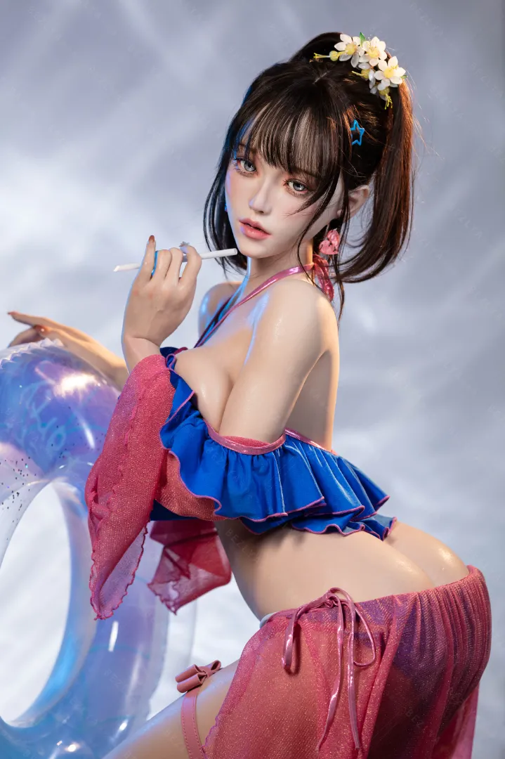 155cm (5ft1) Eカップ 軽量 シリコン ラブドール 可動式顎 ヘッド Nymphaea